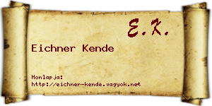Eichner Kende névjegykártya